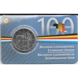 Monedas - Euros - 2€ - Belgica - SC - 2021 - Union economica Belgica-Luxemburgo