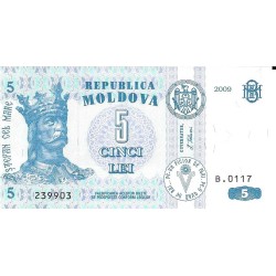 Billetes - Europa - Moldavia - 9 - SC - 2009F - 5 lei