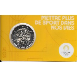 Monedas - Euros - 2€ - Francia - SC - 2021 - JJOO Parí­s 2024 - Amarillo