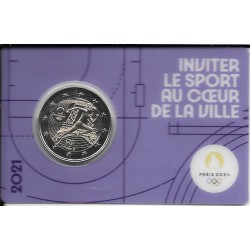 Monedas - Euros - 2€ - Francia - SC - 2021 - JJOO Parí­s 2024 - Lila