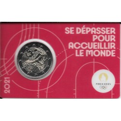 Monedas - Euros - 2€ - Francia - SC - 2021 - JJOO Parí­s 2024 - Rojo