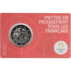 Monedas - Euros - 2€ - Francia - SC - Año 2022 - JJOO Paris 2024 (Rojo)