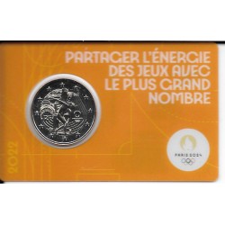 Monedas - Euros - 2€ - Francia - SC - Año 2022 - JJOO Paris 2024 (Naranja)