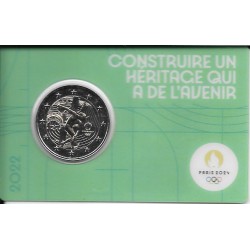 Monedas - Euros - 2€ - Francia - SC - Año 2022 - JJOO Paris 2024 (Verde)