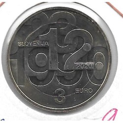 Monedas - Euros - 3€ - Eslovenia - SC - 2020 - Plebiscito sobre soberaní­a e independencia