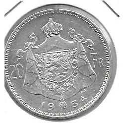 Monedas - Europa - Bélgica - 104.1 - Año 1934 - 20 francos