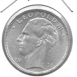 Monedas - Europa - Belgica - 105 - 1935 - 20 francs - plata