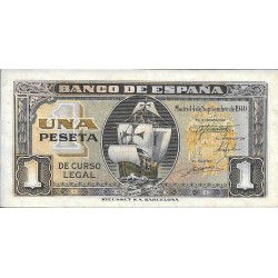 Billetes - España - Estado Español (1936 - 1975) - 1 ptas - 437 - EBC- - Año 1940 - Septiembre - num ref: G2102446