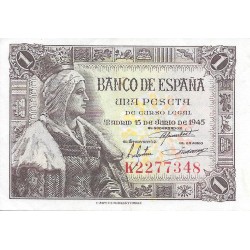 Billetes - EspaÃ±a - Estado EspaÃ±ol (1936 - 1975) - 1 ptas - 441 - MBC - 1945 - num ref:K2277348