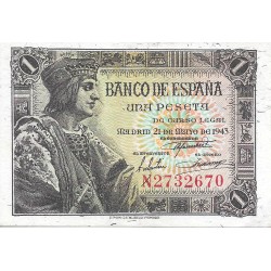 Billetes - EspaÃ±a - Estado EspaÃ±ol (1936 - 1975) - 1 ptas - 439 - EBC - 1943 - num ref:N2732670