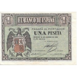 Billetes - EspaÃ±a - Estado EspaÃ±ol (1936 - 1975) - 1 ptas - 432 - EBC - 1938 - Serie G - num ref:G1869530