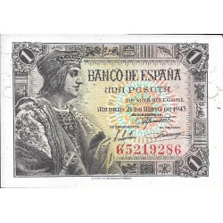 Billetes - EspaÃ±a - Estado EspaÃ±ol (1936 - 1975) - 439 - sc - 1943 - 1 pta - num. ref: G5219286