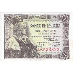 Billetes - EspaÃ±a - Estado EspaÃ±ol (1936 - 1975) - 1 ptas - 441 - sc - 1945 - num. ref: L8536822