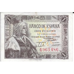 Billetes - EspaÃ±a - Estado EspaÃ±ol (1936 - 1975) - 1 ptas - 440 - ebc - 1945 - num. ref: 1961486