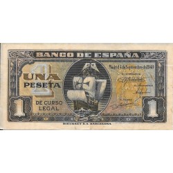 Billetes - EspaÃ±a - Estado EspaÃ±ol (1936 - 1975) - 1 ptas - 437 - mbc+ - 1940 - Num.ref: 7785224