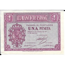 Billetes - EspaÃ±a - Estado EspaÃ±ol (1936 - 1975) - 1 ptas - 430 - ebc - 1937 - Num.ref: F8127929