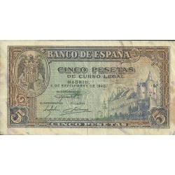 Billetes - España - Estado Español (1936 - 1975) - 5 ptas - 456 - mbc - 4/9/1940 - ref.C1229279