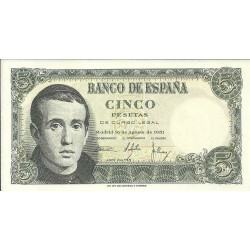 Billetes - España - Estado Español (1936 - 1975) - 5 ptas - 467 - sc - 16/8/1951 - ref.1F4464303