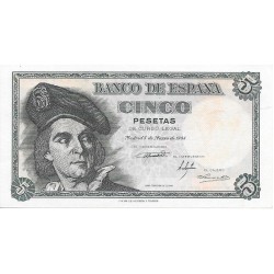 Billetes - España - Estado Español (1936 - 1975) - 5 ptas - 465 - S/C - Año 1948 - num ref:  E04777294