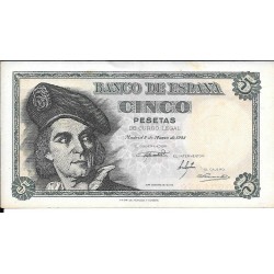 Billetes - EspaÃ±a - Estado EspaÃ±ol (1936 - 1975) - 5 ptas - 465 - ebc - 1948 - num .ref: A00971479