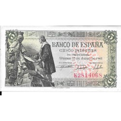 Billetes - EspaÃ±a - Estado EspaÃ±ol (1936 - 1975) - 5 ptas - 461 - sc - 1945 - Num.ref: KZ814068