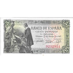 Billetes - EspaÃ±a - Estado EspaÃ±ol (1936 - 1975) - 5 ptas - 460 - SC - 1945 - 9232911 - sin serie