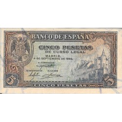 Billetes - EspaÃ±a - Estado EspaÃ±ol (1936 - 1975) - 5 ptas - 456 - ebC - 1940 - G2668648