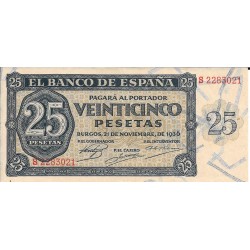 Billetes - EspaÃ±a - Estado EspaÃ±ol (1936 - 1975) - 25 ptas - 473 - mb+ - 1936 - Num.ref: S2283021