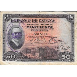 Billetes - España - Alfonso XIII      (1886 - 1931) - 362 - bc+ - Año 1927 - ref: 6313128