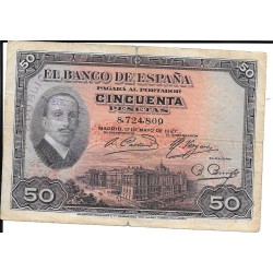 Billetes - España - Alfonso XIII      (1886 - 1931) - 362 - bc+ - Año 1927 - ref:8724809