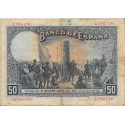 Billetes - EspaÃ±a - Alfonso XIII      (1886 - 1931) - 362 - bc+ - 1927 - 50 pesetas - num. ref: 2769170