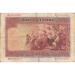 Billetes - EspaÃ±a - Alfonso XIII      (1886 - 1931) - 360 - mbc+ - 1926 - 25 pesetas - Serie B - num. ref: B-0918893