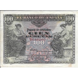 Billetes - EspaÃ±a - Alfonso XIII      (1886 - 1931) - 327 - mbc+ - 1906 - 100 pesetas - num.ref: D0444852