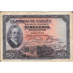 Billetes - EspaÃ±a - Alfonso XIII      (1886 - 1931) - 362 - mbc - 1927 - 50 pesetas - num.ref: 9471854