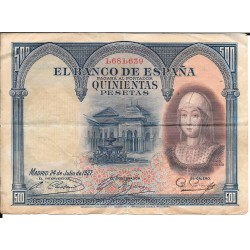 Billetes - EspaÃ±a - Alfonso XIII      (1886 - 1931) - 363 - sc+ - 1927 - 500 pesetas - num.ref: 1681639