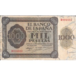 Billetes - EspaÃ±a - Estado EspaÃ±ol (1936 - 1975) - 1000 ptas - 509 - MBC- - 1936 - num ref:B994460