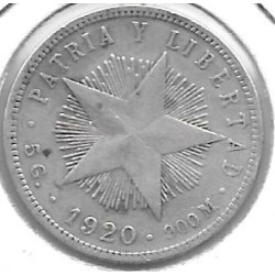 Monedas - America - Cuba - 13.2 - 1920 - 20 Ctv - Plata