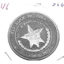 Monedas - America - Cuba - 36 - 1975 - 5 pesos - plata