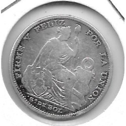 Monedas - America - Peru - 205.1 - 1892 - 1/5 sol - plata