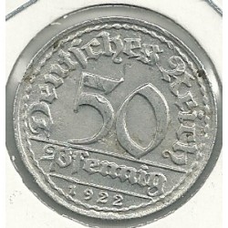 Monedas - Europa - Alemania - 27  - Año 1922D - 50 pfenning