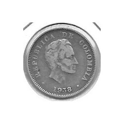 Monedas - America - Colombia - 196.1 - Año 1938 - 10 ctv - plata