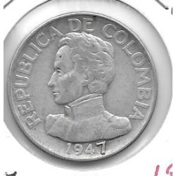 Monedas - America - Colombia - 209 - Año 1947 - 50 ctv - plata