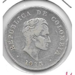 Monedas - America - Colombia - 193.2 - Año 1915 - 50 ctv - plata