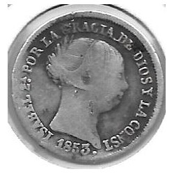 Monedas - EspaÃ±a - Isabel II (1833 - 1868) - 317 - 1853 - 2 Reales - Plata