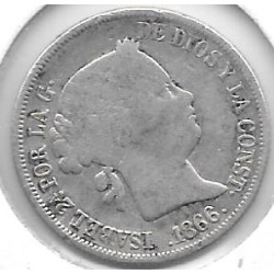 Monedas - EspaÃ±a - Isabel II (1833 - 1868) - 426 - 1866 - 40 Ctv - Escudo - Plata - Madrid