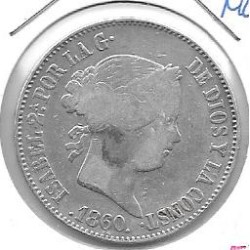 Monedas - EspaÃ±a - Isabel II (1833 - 1868) - 467 - 1860 - 10 reales - Madrid - plata