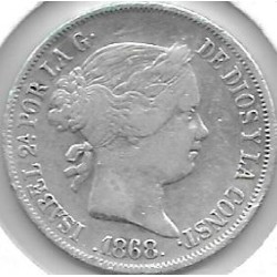 Monedas - EspaÃ±a - Isabel II (1833 - 1868) - 435 - 1868 - 20 Cts - Peso - Plata - Filipinas