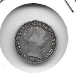 Monedas - EspaÃ±a - Isabel II (1833 - 1868) - 253 - 1853 - 1 real - plata - Barcelona