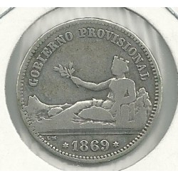 Monedas - España - Gobierno Provisional ( 29-IX-186 - 056 - Año 1869 - 1 pta