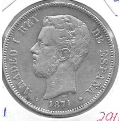 Monedas - EspaÃ±a - Amadeo I (3-I-1871 / 11-II-1873) - 114 - 1871*18*73 - 5 pesetas - plata